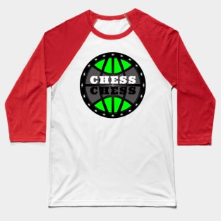 Chess Logo in Black, White and Green Baseball T-Shirt